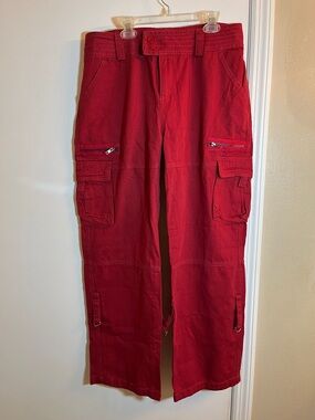 Women’s Red Boot Cut Cargo Pants